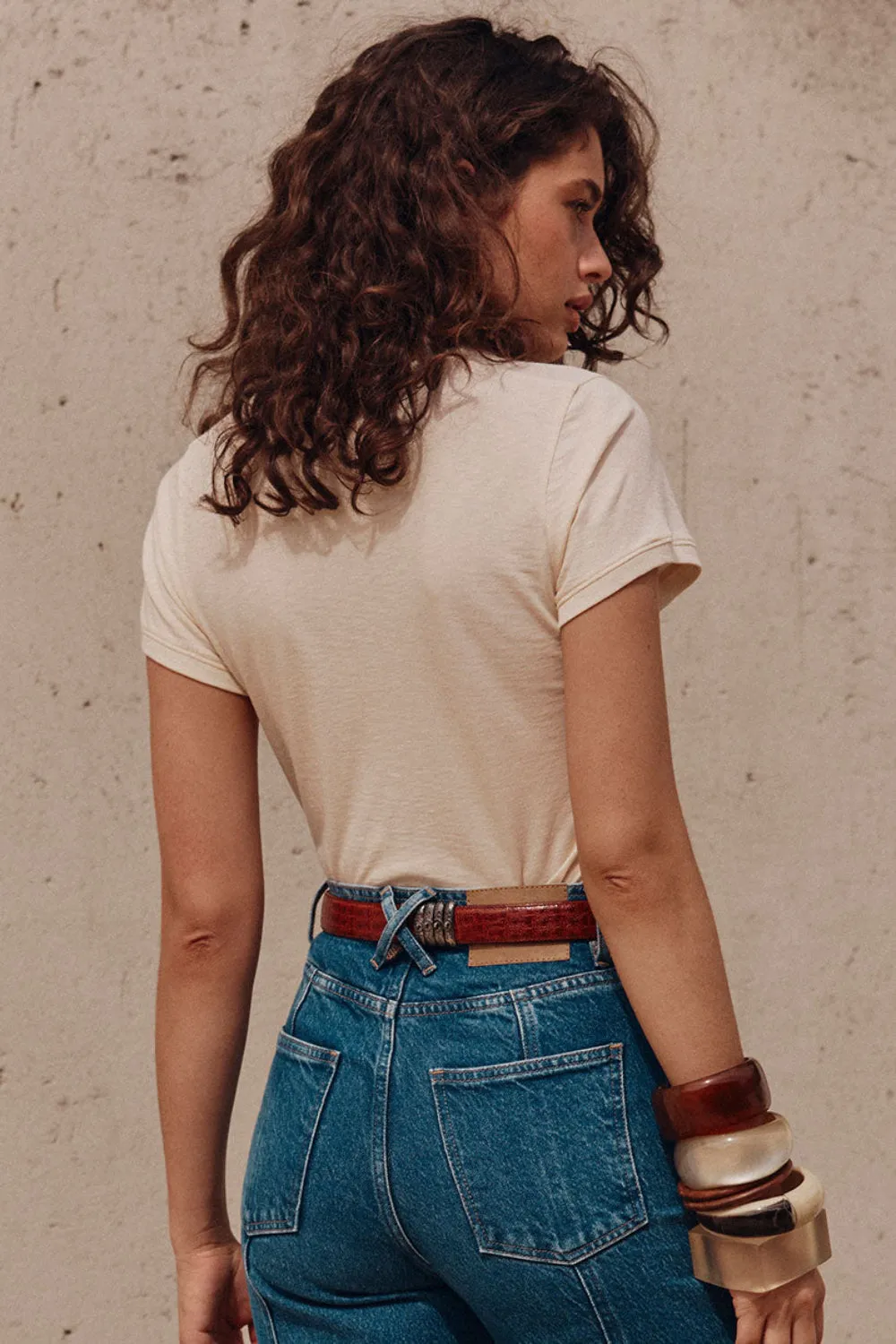 SPELL Coastline Cruisin' Shrunken Tee in Vintage Cream