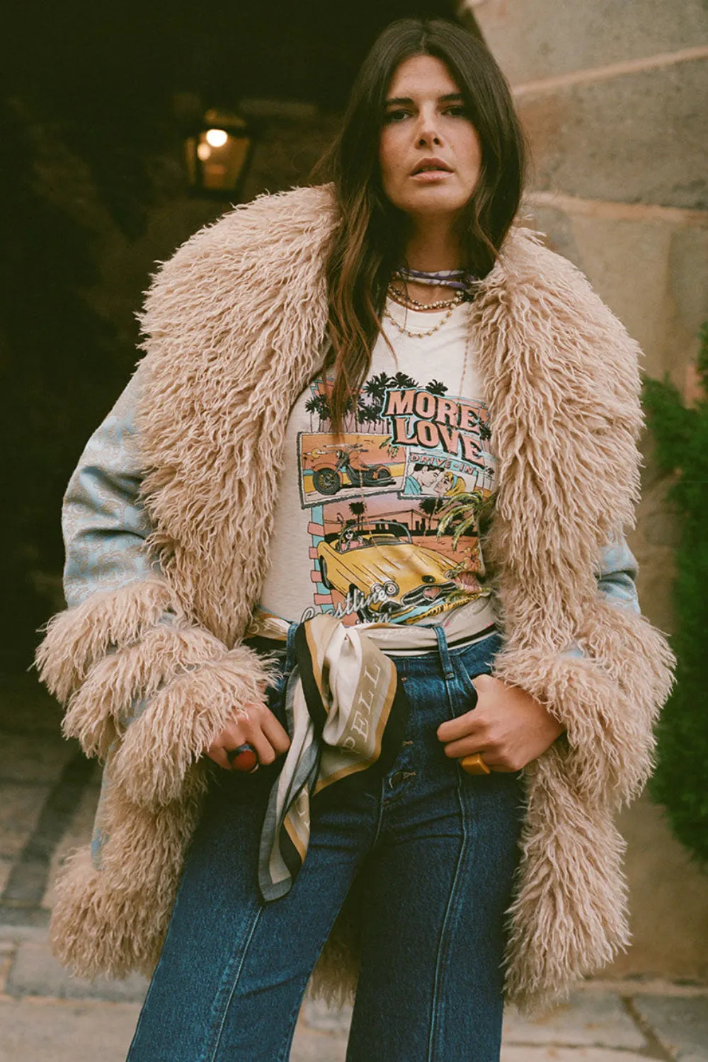SPELL Coastline Cruisin' Shrunken Tee in Vintage Cream