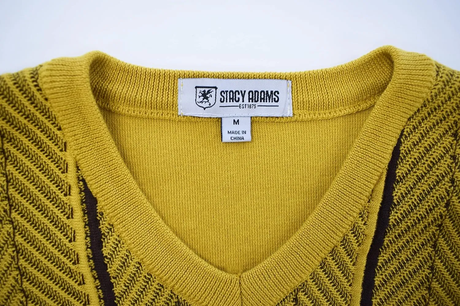 STACY ADAMS Men's Casual Dressy Knit Sweater Vest, 2 Tone Herringbone Pattern