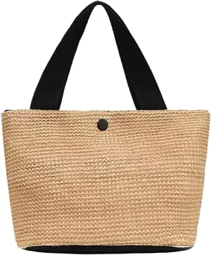 Straw Beach Bag,Women Hobo Summer Woven Large Handbags Straw Tote Bag with Lining Pockets for Daily Use Beach Travel