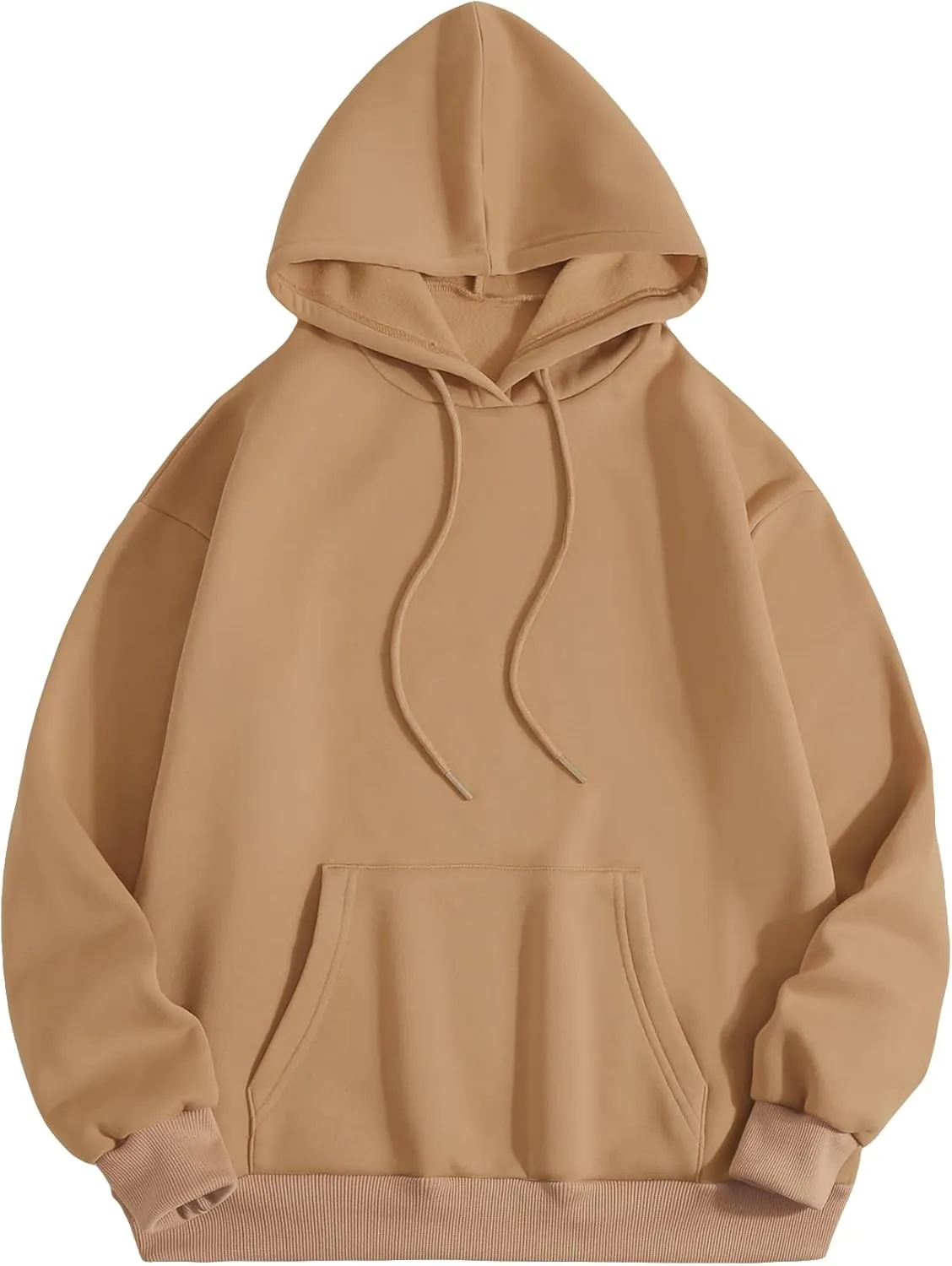 SweatyRocks Women's Casual Long Sleeve Drop Shoulder Oversized Pullover Hoodie Sweatshirt Tops