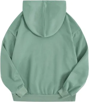 SweatyRocks Women's Casual Long Sleeve Drop Shoulder Oversized Pullover Hoodie Sweatshirt Tops