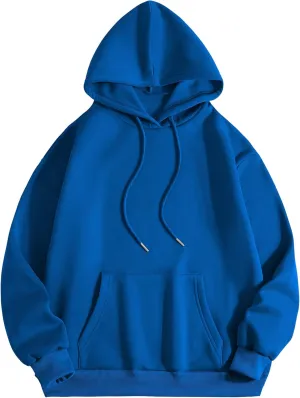 SweatyRocks Women's Casual Long Sleeve Drop Shoulder Oversized Pullover Hoodie Sweatshirt Tops