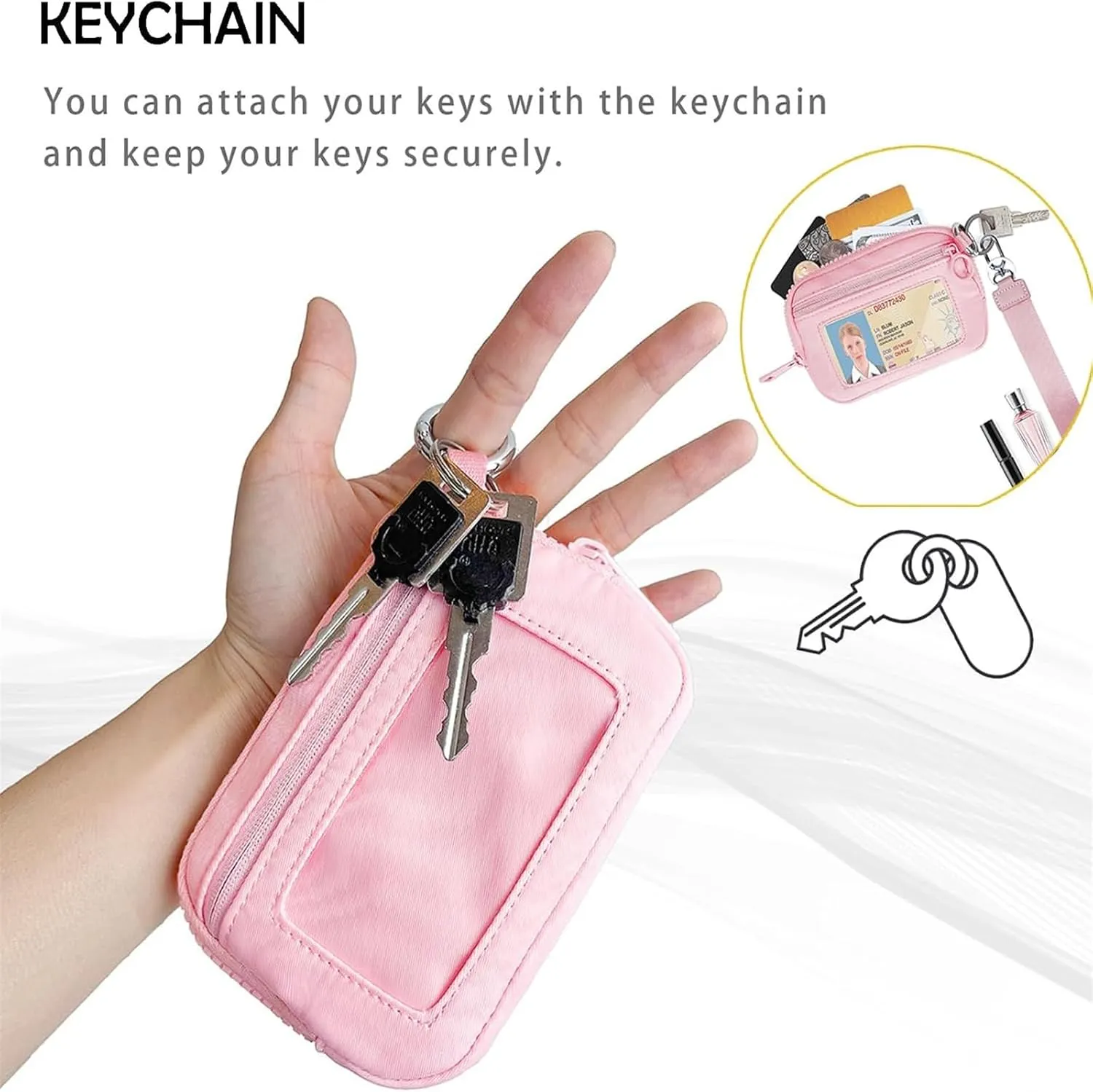 The Iris' Wallet 2nd Gen, Iris Wallet, Iris Wristlet Wallets for Women, Keychain Wristlet Wallet, The Iris Keychain Wristlet Wallet Card Case with Id Window (Green)