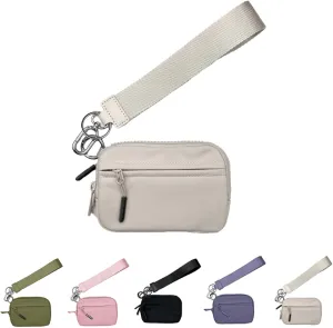 The Iris' Wallet 2nd Gen, Iris Wallet, Iris Wristlet Wallets for Women, Keychain Wristlet Wallet, The Iris Keychain Wristlet Wallet Card Case with Id Window (Off White)