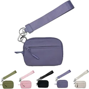 The Iris' Wallet 2nd Gen, Iris Wallet, Iris Wristlet Wallets for Women, Keychain Wristlet Wallet, The Iris Keychain Wristlet Wallet Card Case with Id Window (Purple)