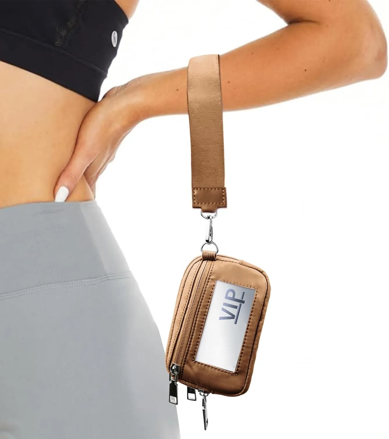 The Iris' Wallet, Multifunctional Fashion Wristlet Handbags for Women, Waterproof Nylon Keychain Wallet, Zip Card Case