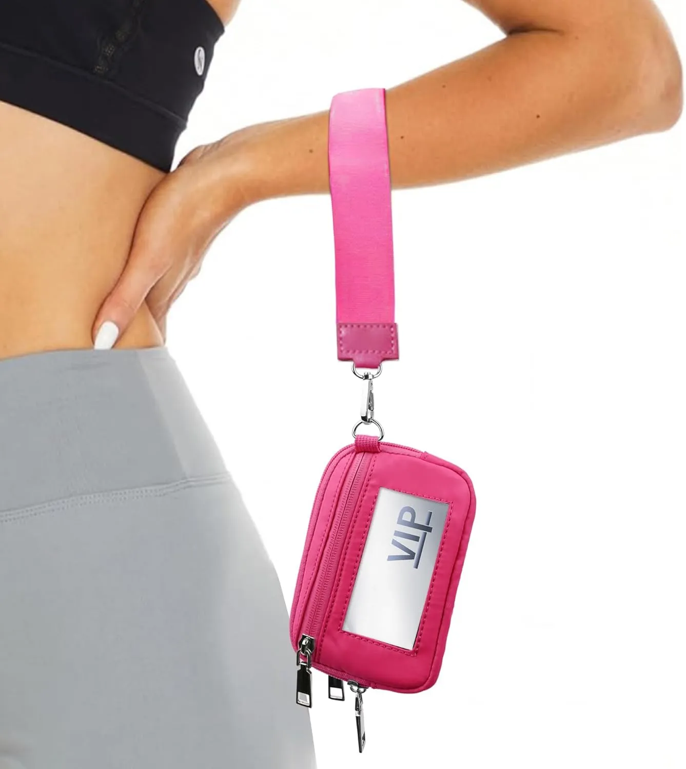 The Iris' Wallet, Multifunctional Fashion Wristlet Handbags for Women, Waterproof Nylon Keychain Wallet, Zip Card Case
