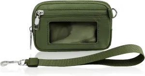The Iris' Wallet, Multifunctional Fashion Wristlet Handbags for Women, Waterproof Nylon Keychain Wallet, Zip Card Case