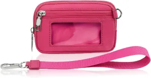 The Iris' Wallet, Multifunctional Fashion Wristlet Handbags for Women, Waterproof Nylon Keychain Wallet, Zip Card Case