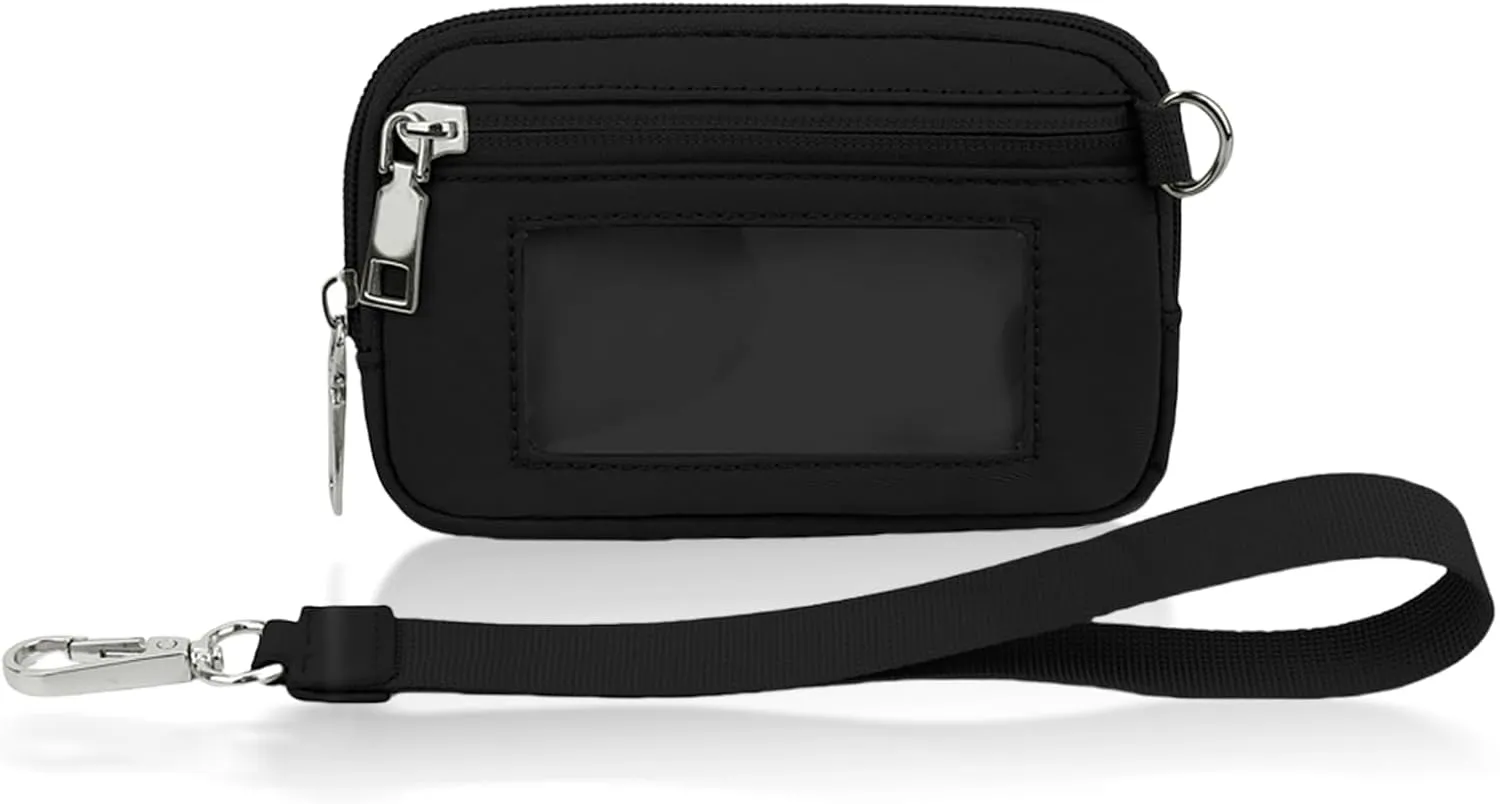 The Iris' Wallet, Multifunctional Fashion Wristlet Handbags for Women, Waterproof Nylon Keychain Wallet, Zip Card Case