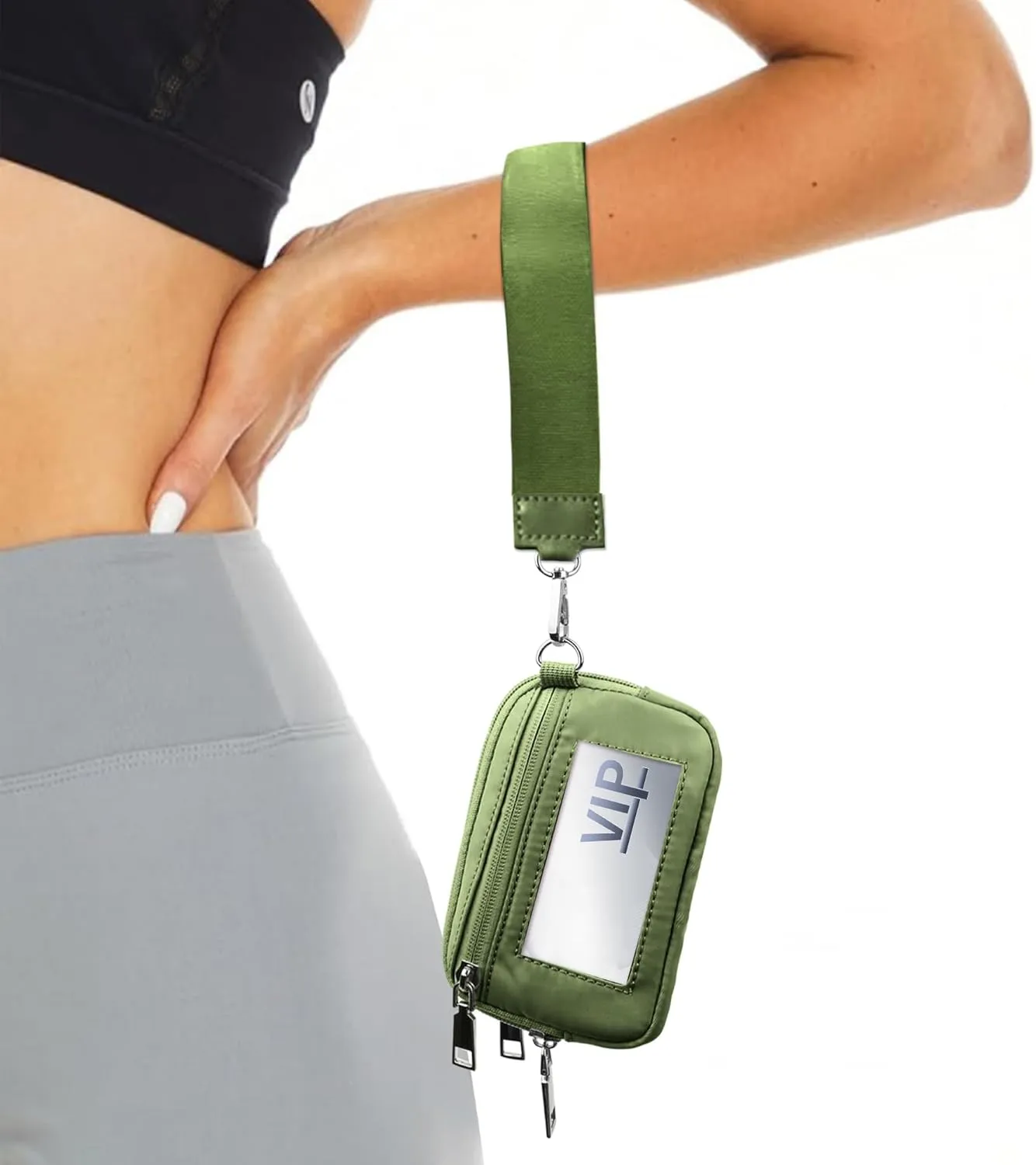 The Iris' Wallet, Multifunctional Fashion Wristlet Handbags for Women, Waterproof Nylon Keychain Wallet, Zip Card Case