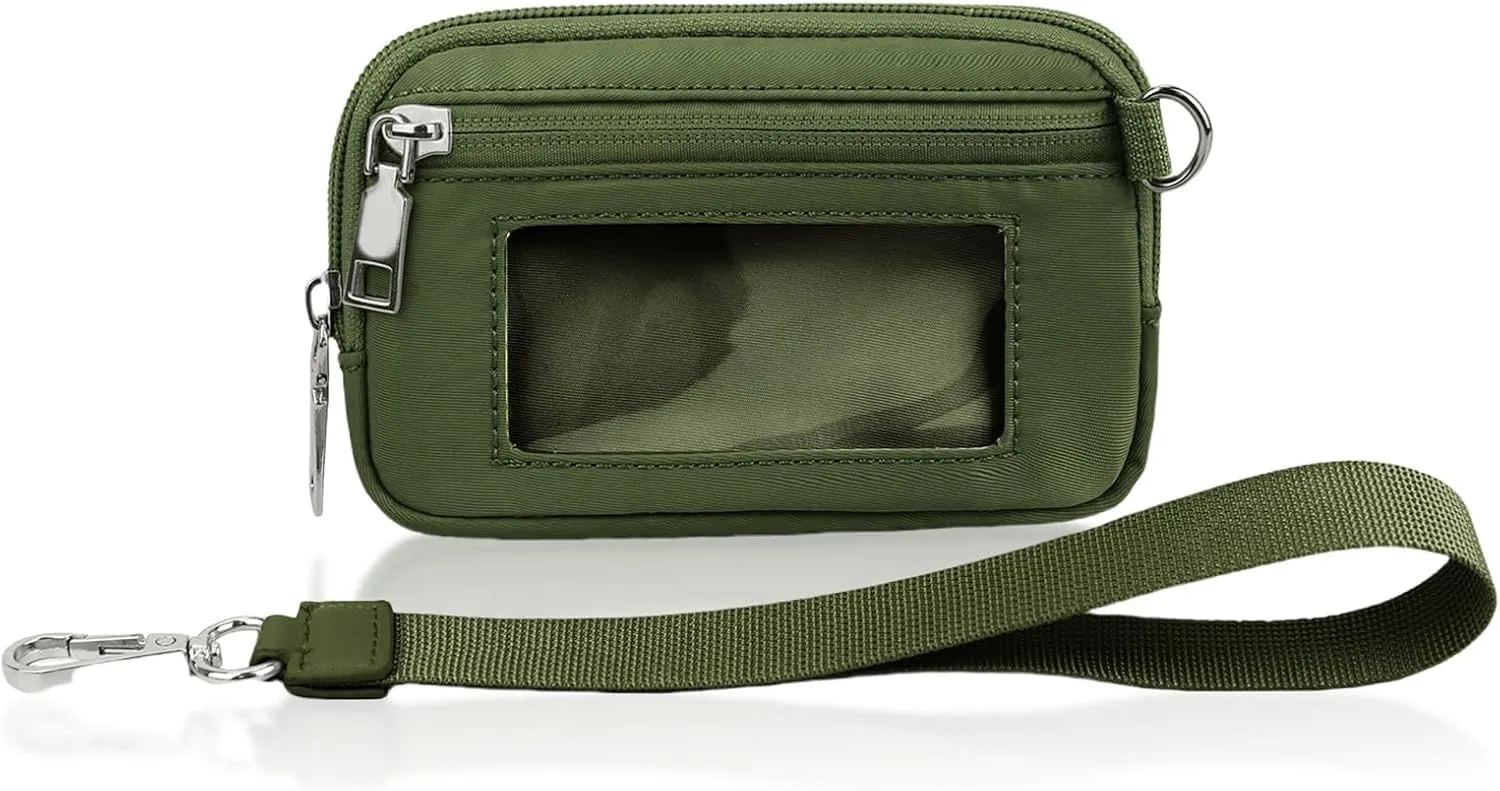 The Iris' Wallet, Multifunctional Fashion Wristlet Handbags for Women, Waterproof Nylon Keychain Wallet, Zip Card Case