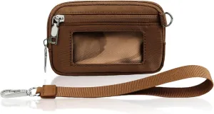 The Iris' Wallet, Multifunctional Fashion Wristlet Handbags for Women, Waterproof Nylon Keychain Wallet, Zip Card Case