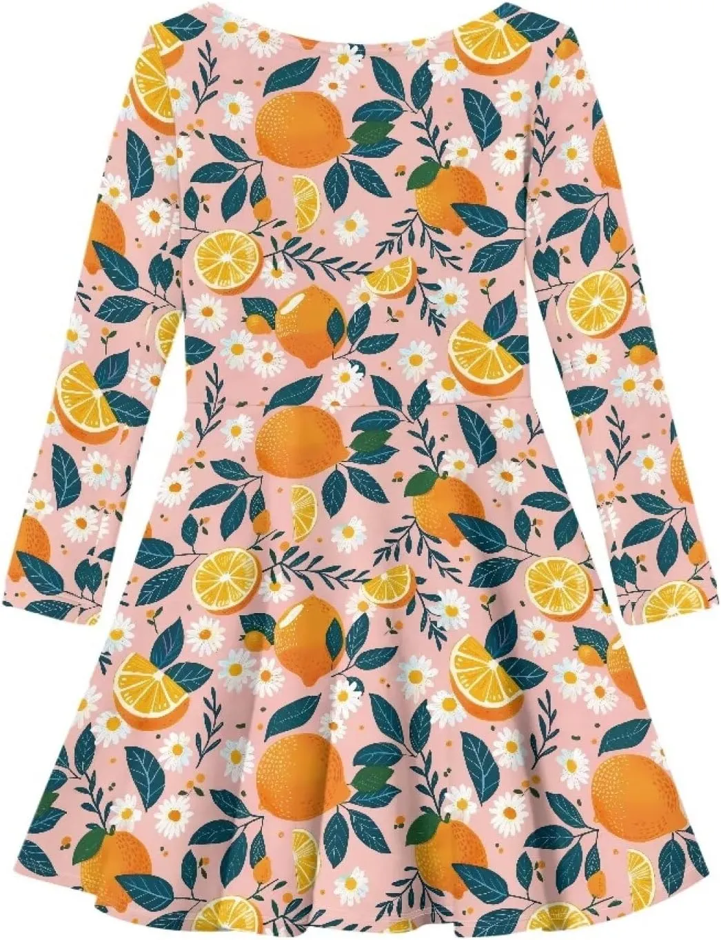 Toddler Girl Clothes Cute Dress for Kids A Line Design Long Sleeve Swing Skater Dress for Little Girls 3-16 Years