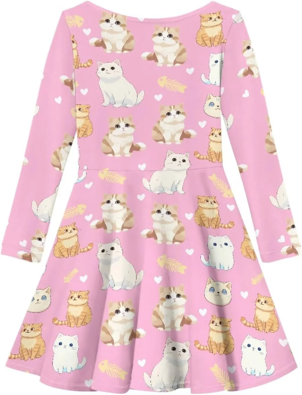 Toddler Girl Clothes Cute Dress for Kids A Line Design Long Sleeve Swing Skater Dress for Little Girls 3-16 Years