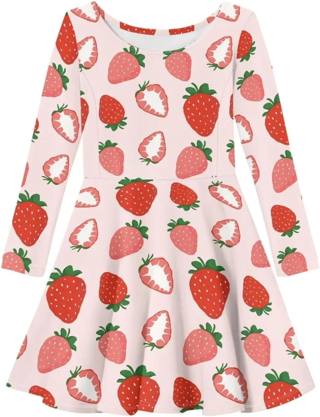TODIYADDU Girls Dress Elegant Dress for Kids Long Sleeve A Line Swing Skater Dresses Toddler Girl Clothes Trendy Outfits