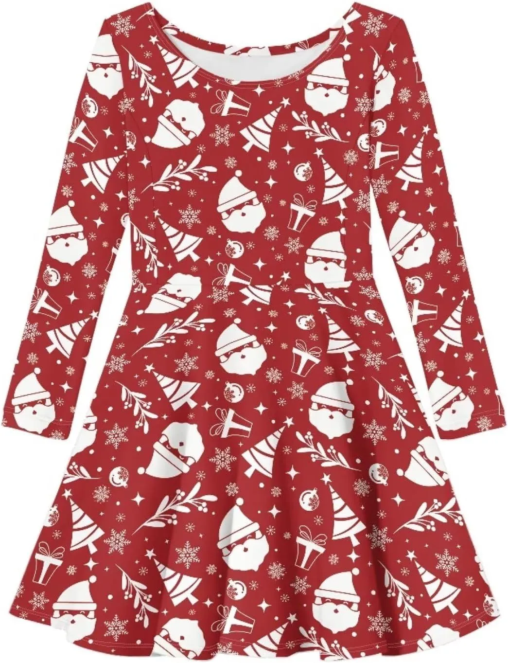 TODIYADDU Girls Dress Elegant Dress for Kids Long Sleeve A Line Swing Skater Dresses Toddler Girl Clothes Trendy Outfits
