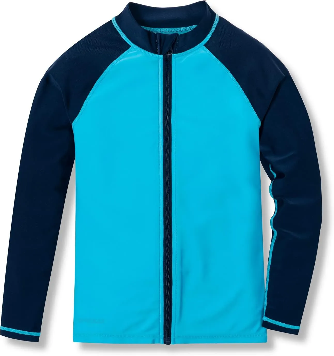TSLA Boy's and Girl's Long Sleeve Zipper Rash Guard, UPF 50  UV/Sun Protection Swim Shirts, Quick Dry Water Swimsuit Top