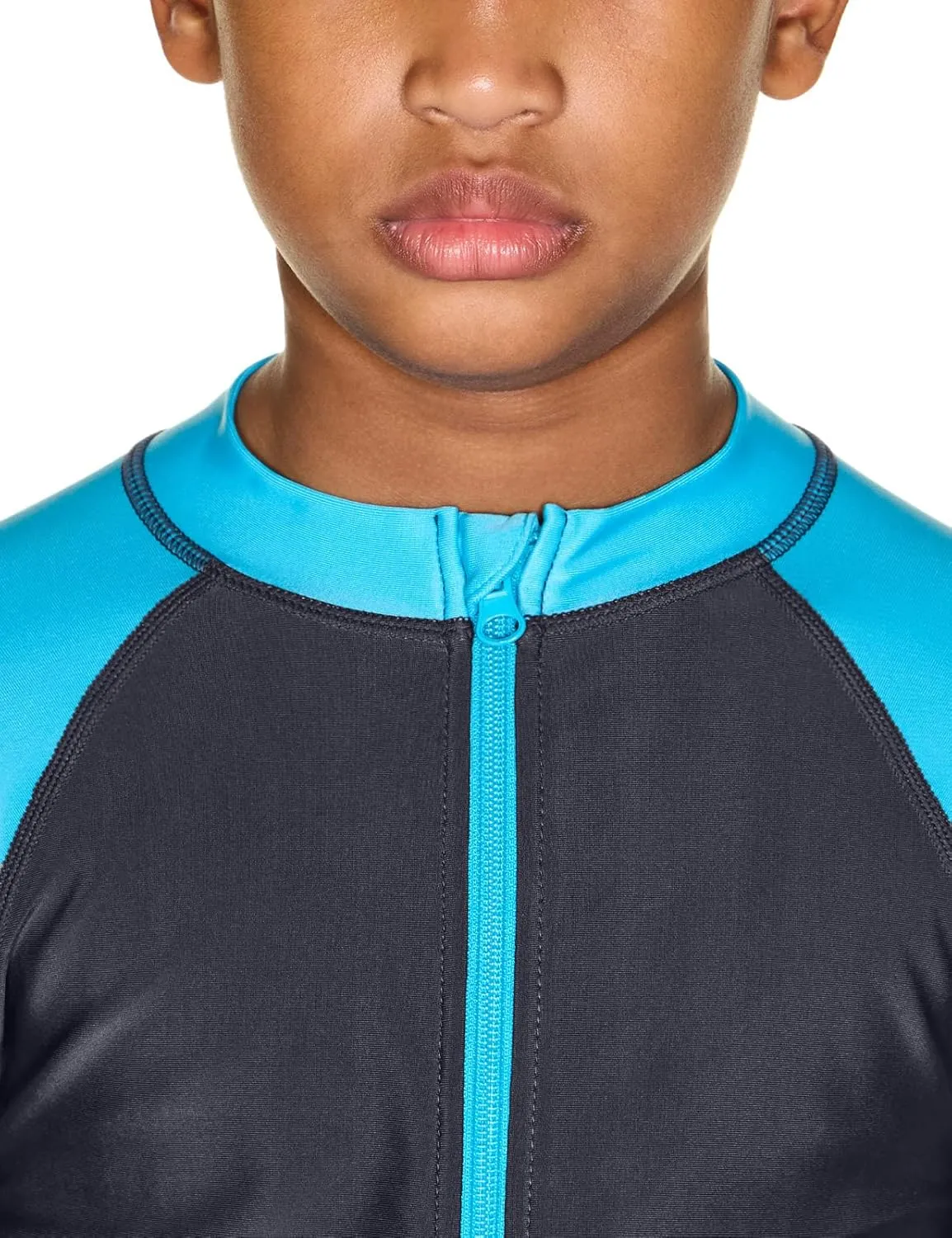 TSLA Boy's and Girl's Long Sleeve Zipper Rash Guard, UPF 50  UV/Sun Protection Swim Shirts, Quick Dry Water Swimsuit Top