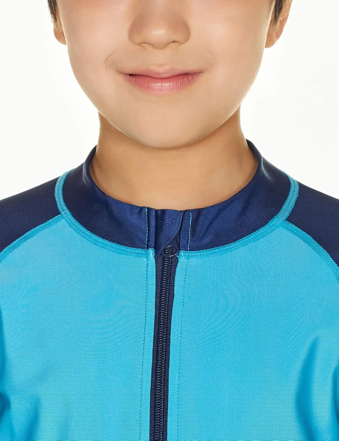 TSLA Boy's and Girl's Long Sleeve Zipper Rash Guard, UPF 50  UV/Sun Protection Swim Shirts, Quick Dry Water Swimsuit Top