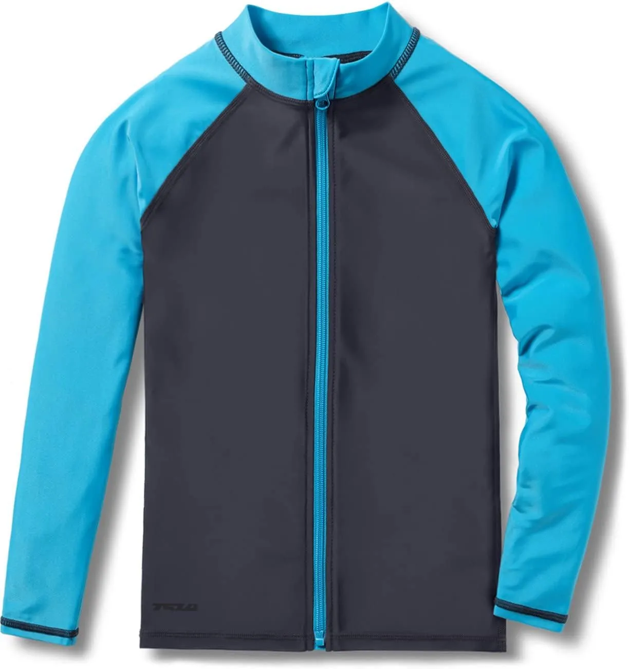 TSLA Boy's and Girl's Long Sleeve Zipper Rash Guard, UPF 50  UV/Sun Protection Swim Shirts, Quick Dry Water Swimsuit Top