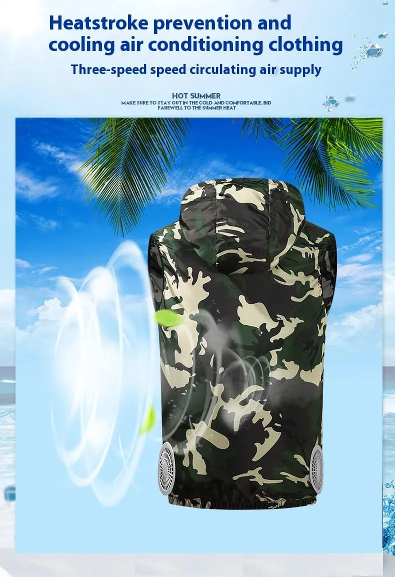 Unisex Cooling Vest with Dual 3-Speed Fans Lightweight USB-Powered Workwear for Summer Outdoor Work/Sports