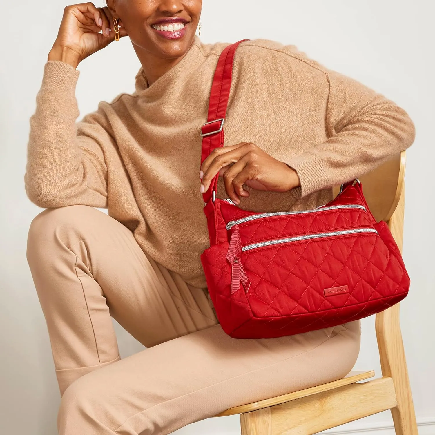 Vera Bradley Women's Performance Twill Triple Zip Shoulder Satchel Purse
