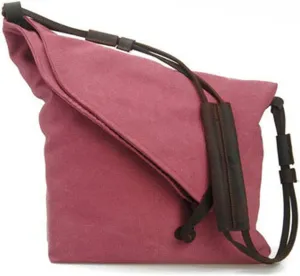 Vintage Canvas Messenger Bag for Men Women, Crossbody Shoulder Satchel with Leather Accents, for Work, Travel, and Daily Use