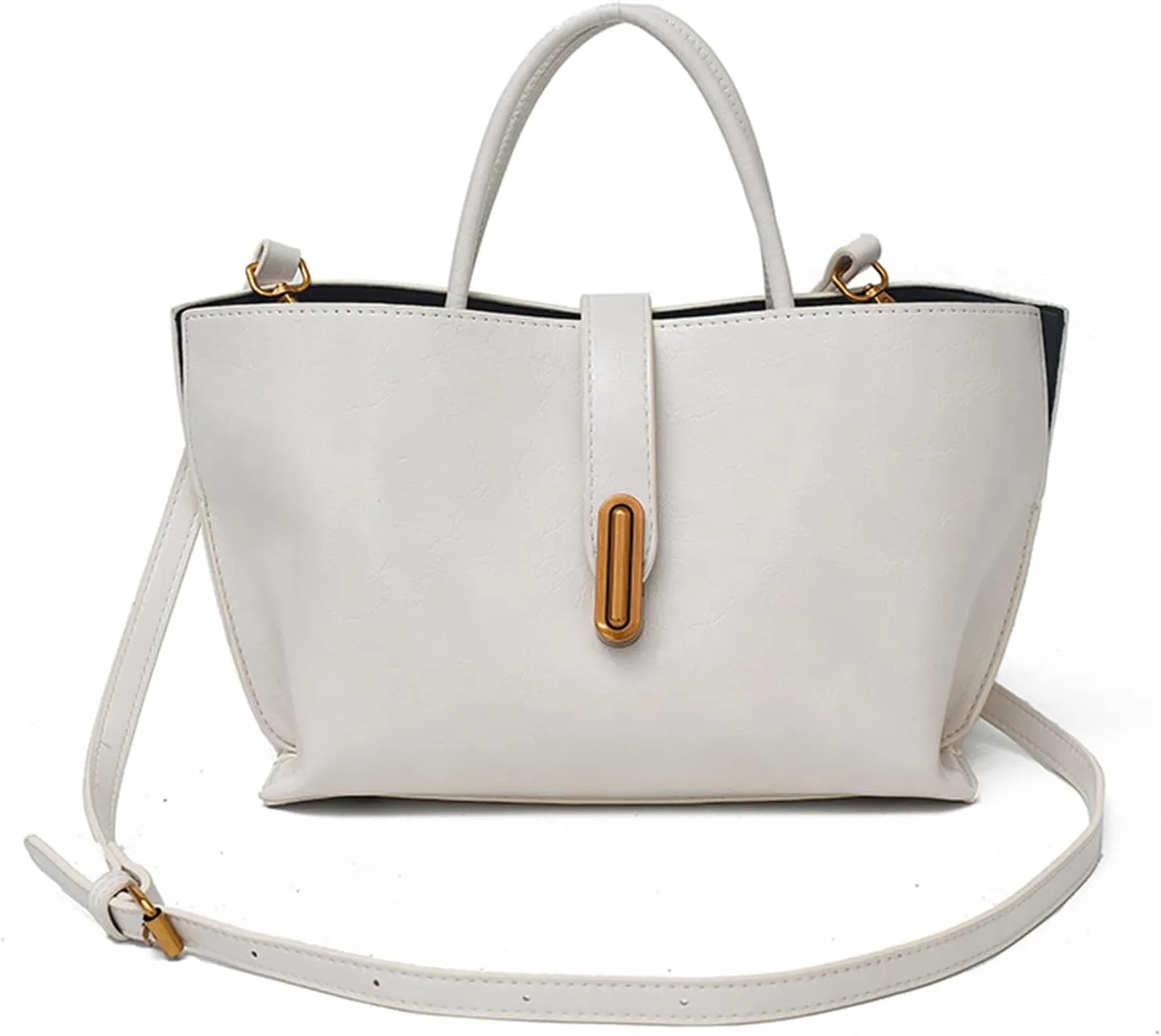 Vintage PU Tote Bag for Women - Large Capacity Handbag with Zipper Pocket, Stylish Top Handle Satchel for Daily Use
