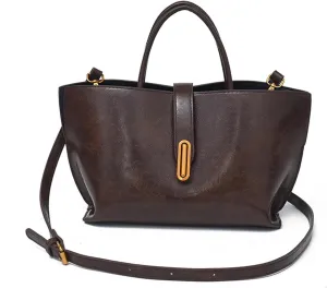 Vintage PU Tote Bag for Women - Large Capacity Handbag with Zipper Pocket, Stylish Top Handle Satchel for Daily Use