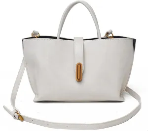 Vintage PU Tote Bag for Women - Large Capacity Handbag with Zipper Pocket, Stylish Top Handle Satchel for Daily Use