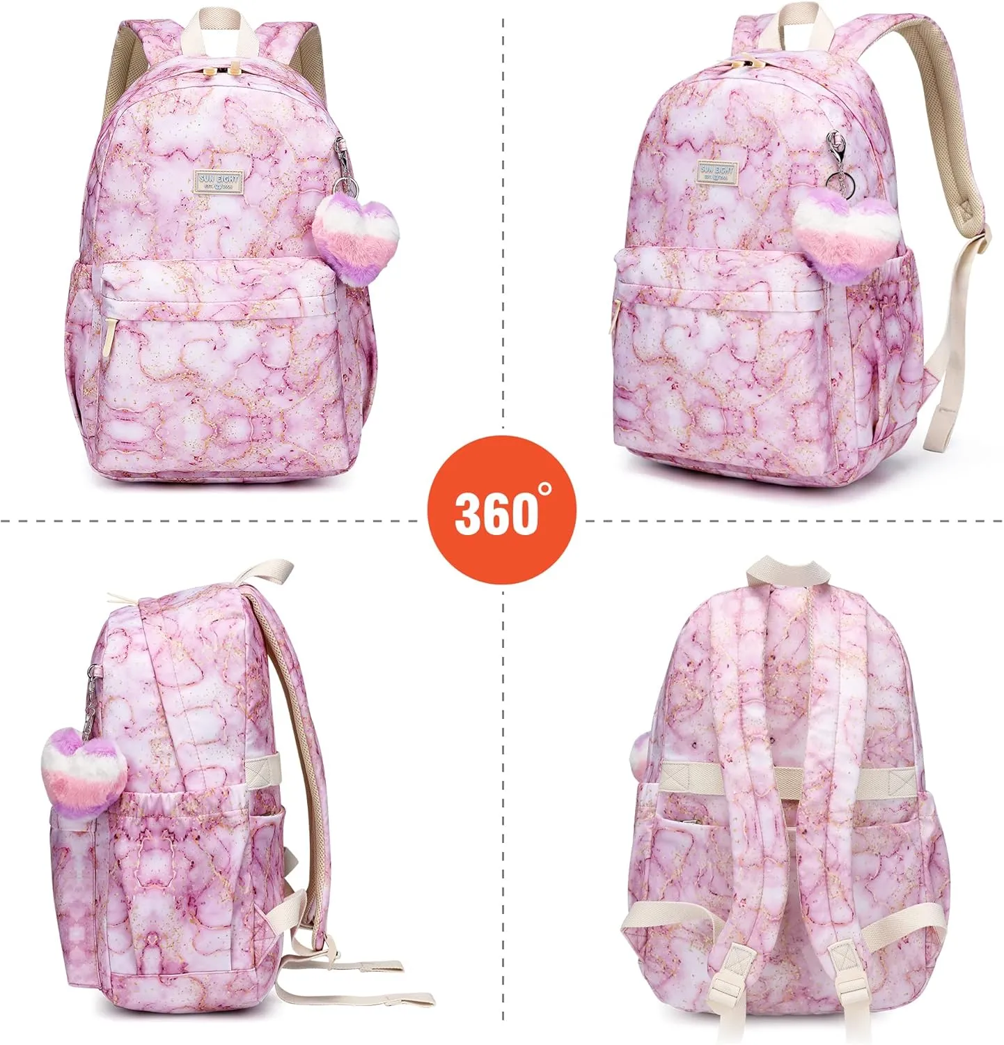 Waterproof School Backpack 30L-Large Lightweight Bookbag for Kids Teens 6-18,Durable Travel Pack with Adjustable Straps Daily Use(Purple)