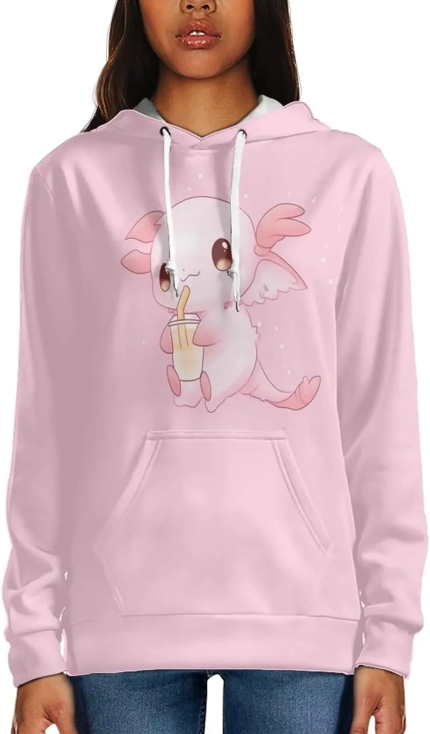 WELLFLYHOM Womens Cute Animal Print Hoodie Sweatshirt Drawstring Long Sleeve Pullover Tops with Pocket