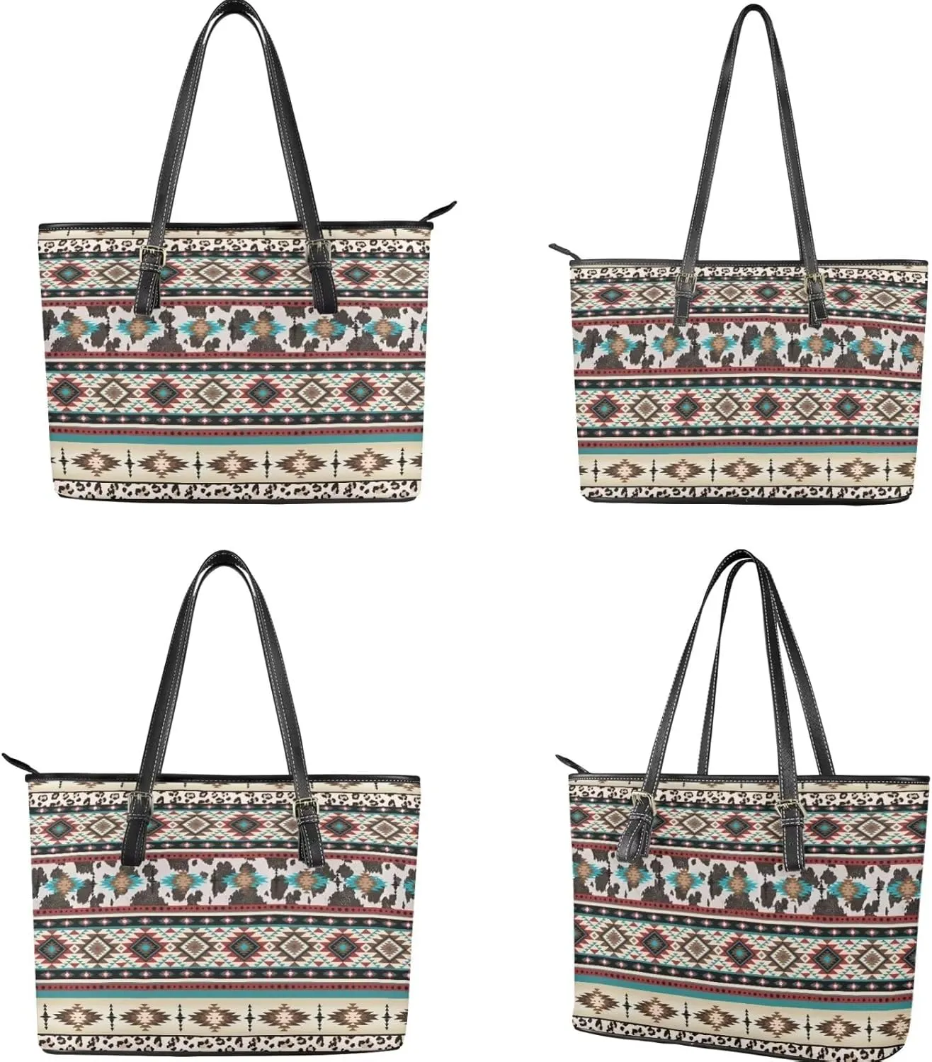 Western Style Satchel Bags for Womens Casual Fashion Shoulder Tote Bag with Wallet and Clutch Set for Daily Use