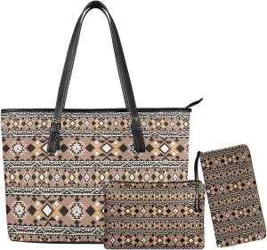 Western Style Satchel Bags for Womens Casual Fashion Shoulder Tote Bag with Wallet and Clutch Set for Daily Use