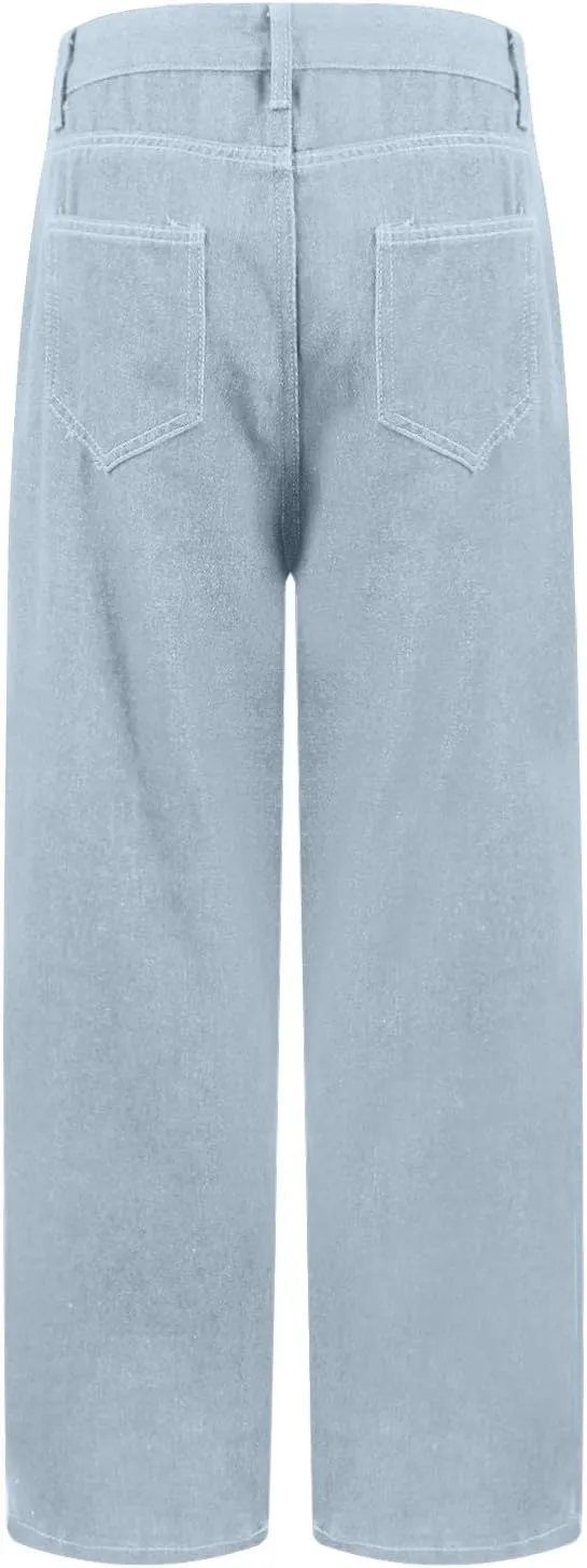 Wide Leg Jeans for Women Fashion Baggy Boyfriends Jeans High Waist Y2k Cargo Pants Vintage Denim Trousers