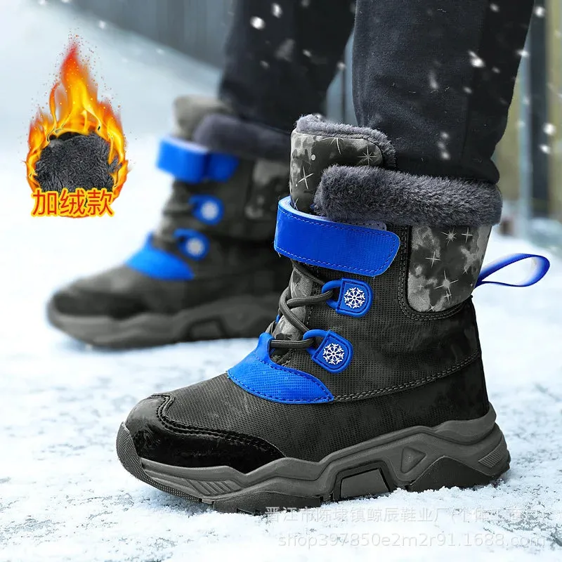 Winter Fleece Lined And Thickened Children's Snow Boots