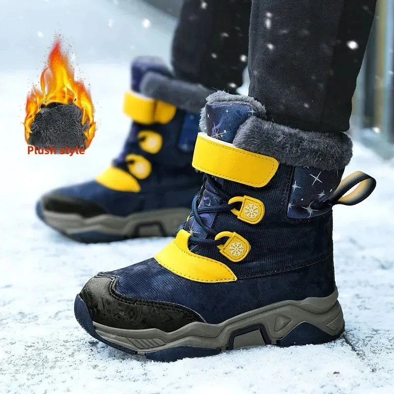 Winter Fleece Lined And Thickened Children's Snow Boots