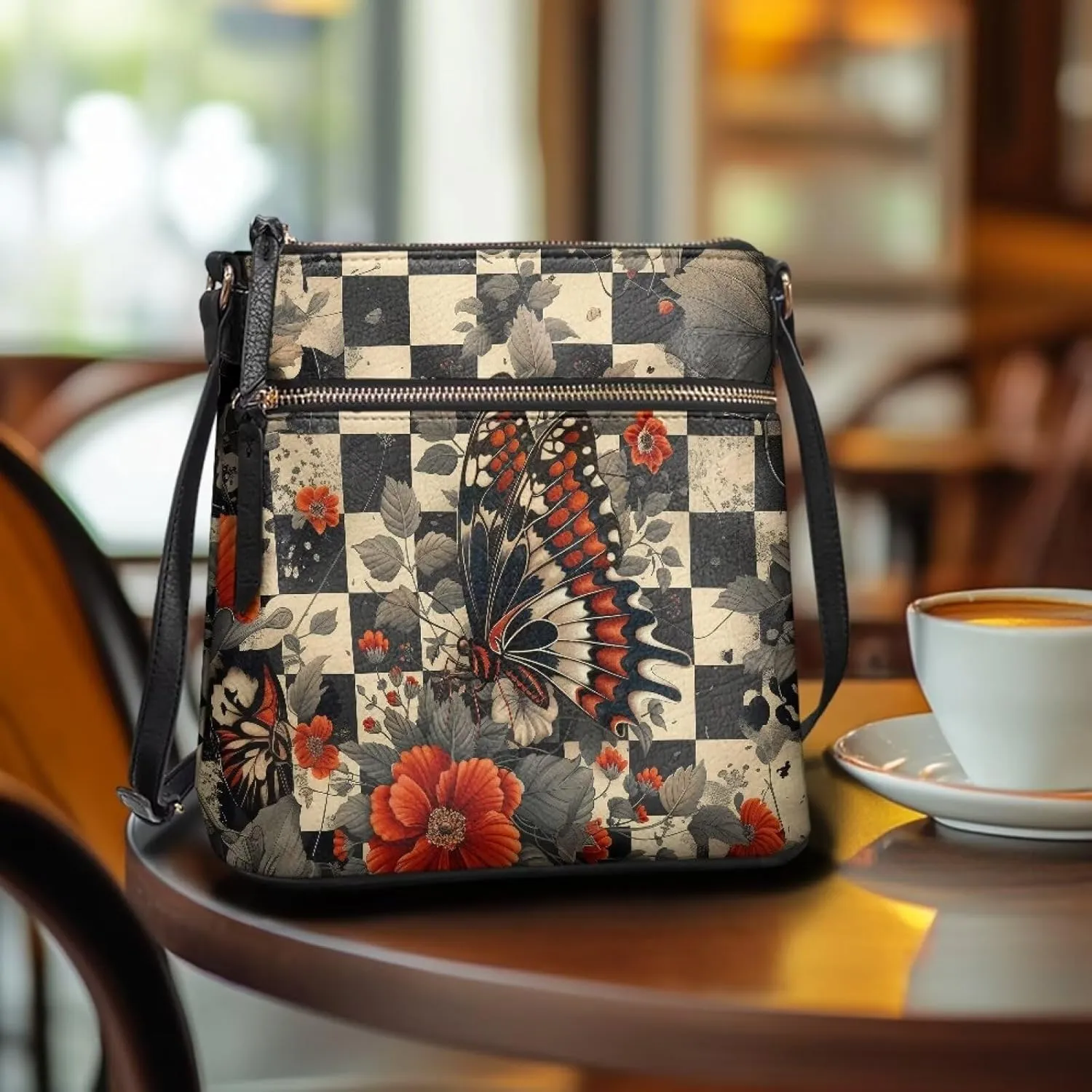 Women Crossbody Shoulder Bag Leather Satchel Purse Hobo Bag with Shoulder Strap for Travel Daily Use