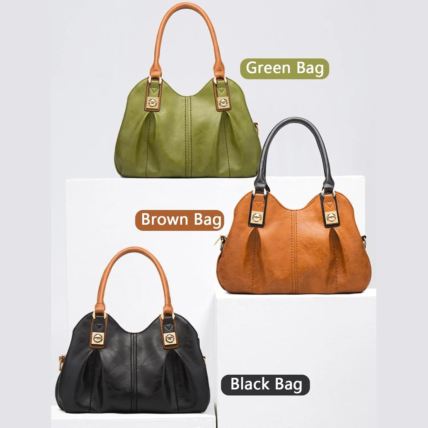 Women Fashion Handbags set 4pcs PU Leather Shoulder Bag Top Handle Satchel Hobo Tote Bag Purse for Daily Use