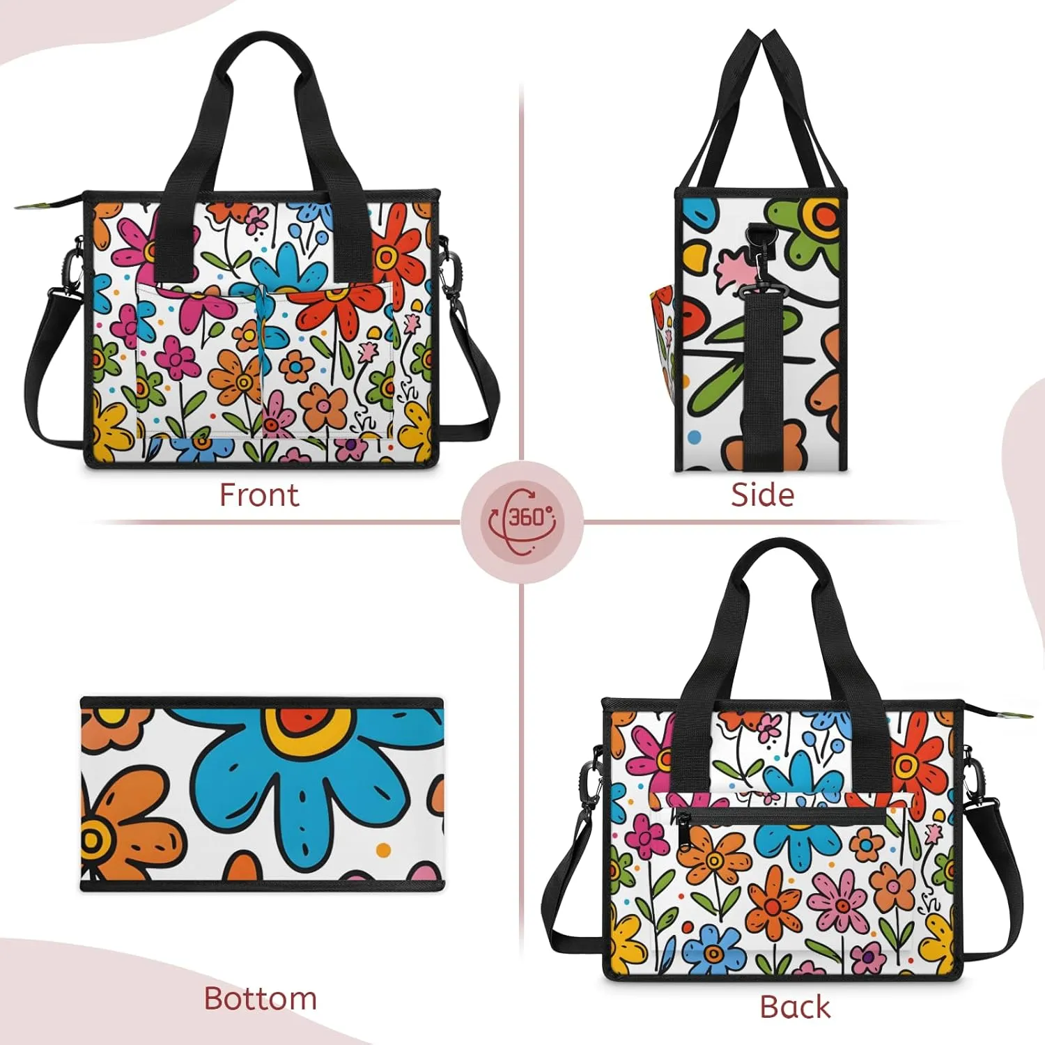 Women Fashion Tote Bag Wallet Shoulder Bags Set 3PCS Top Handle Satchel Purse Large Zippered Handbag Daily Use