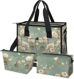 Women Fashion Tote Bag Wallet Shoulder Bags Set 3PCS Top Handle Satchel Purse Large Zippered Handbag Daily Use