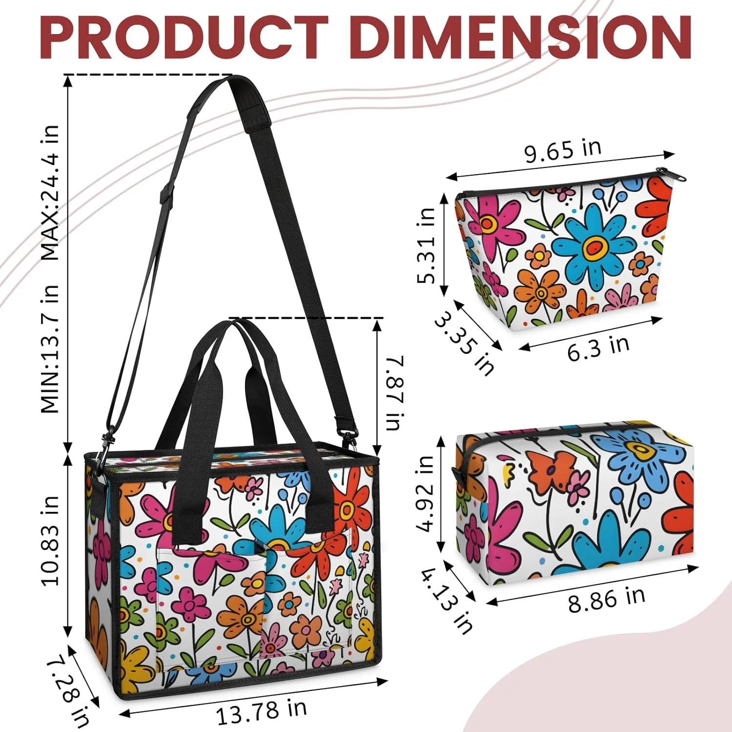 Women Fashion Tote Bag Wallet Shoulder Bags Set 3PCS Top Handle Satchel Purse Large Zippered Handbag Daily Use
