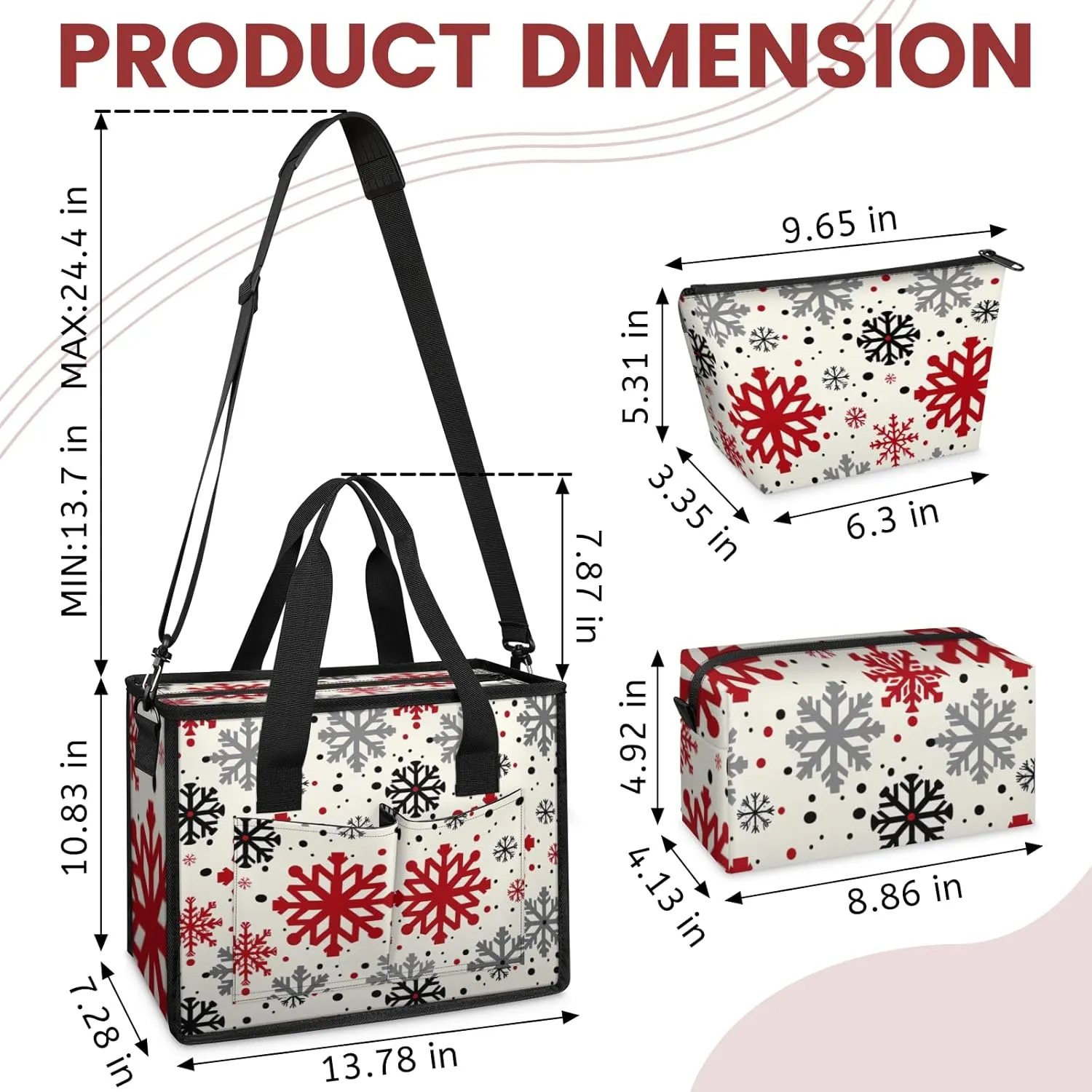Women Fashion Tote Bag Wallet Shoulder Bags Set 3PCS Top Handle Satchel Purse Large Zippered Handbag Daily Use