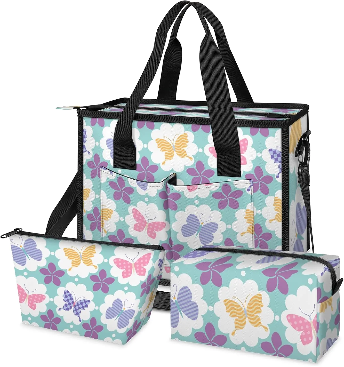 Women Fashion Tote Bag Wallet Shoulder Bags Set 3PCS Top Handle Satchel Purse Large Zippered Handbag Daily Use