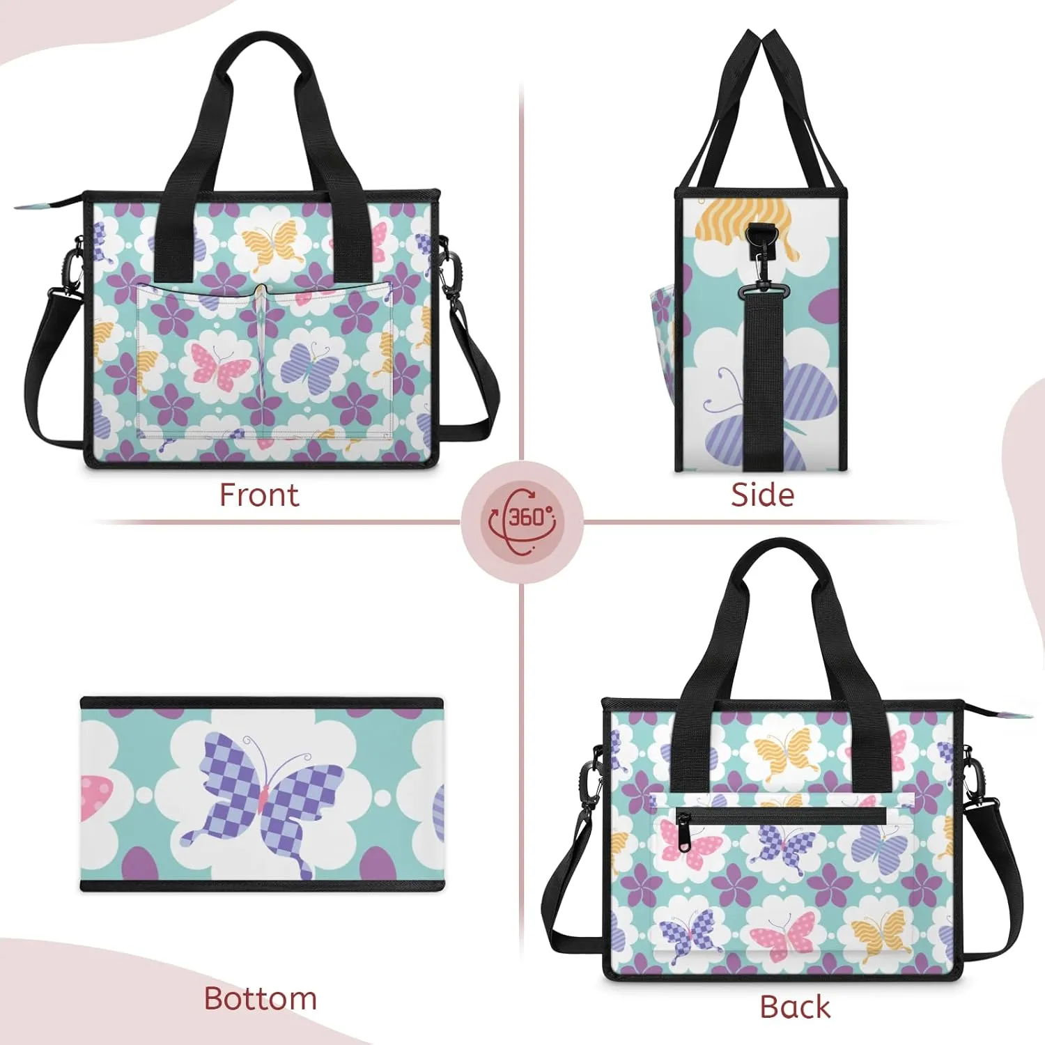 Women Fashion Tote Bag Wallet Shoulder Bags Set 3PCS Top Handle Satchel Purse Large Zippered Handbag Daily Use