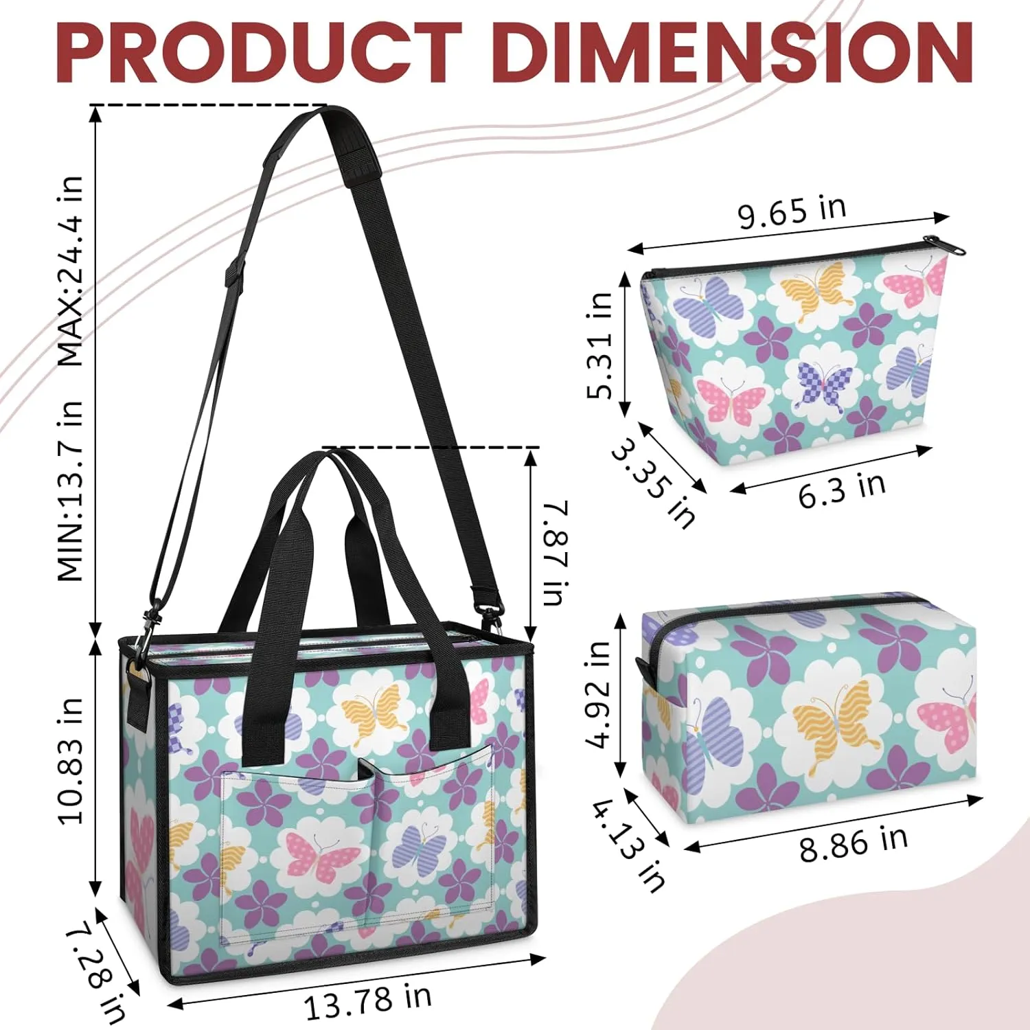 Women Fashion Tote Bag Wallet Shoulder Bags Set 3PCS Top Handle Satchel Purse Large Zippered Handbag Daily Use