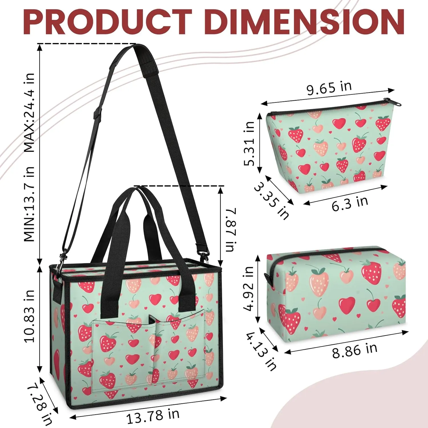 Women Fashion Tote Bag Wallet Shoulder Bags Set 3PCS Top Handle Satchel Purse Large Zippered Handbag Daily Use