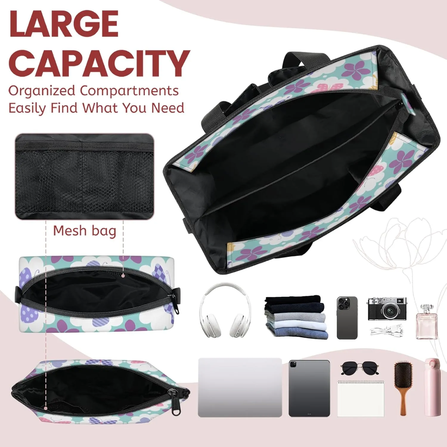 Women Fashion Tote Bag Wallet Shoulder Bags Set 3PCS Top Handle Satchel Purse Large Zippered Handbag Daily Use